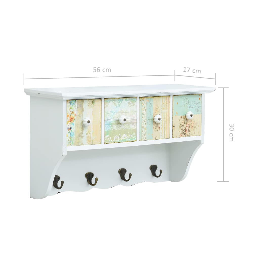 Wandkapstok 56X17X30 Cm Mdf Wit