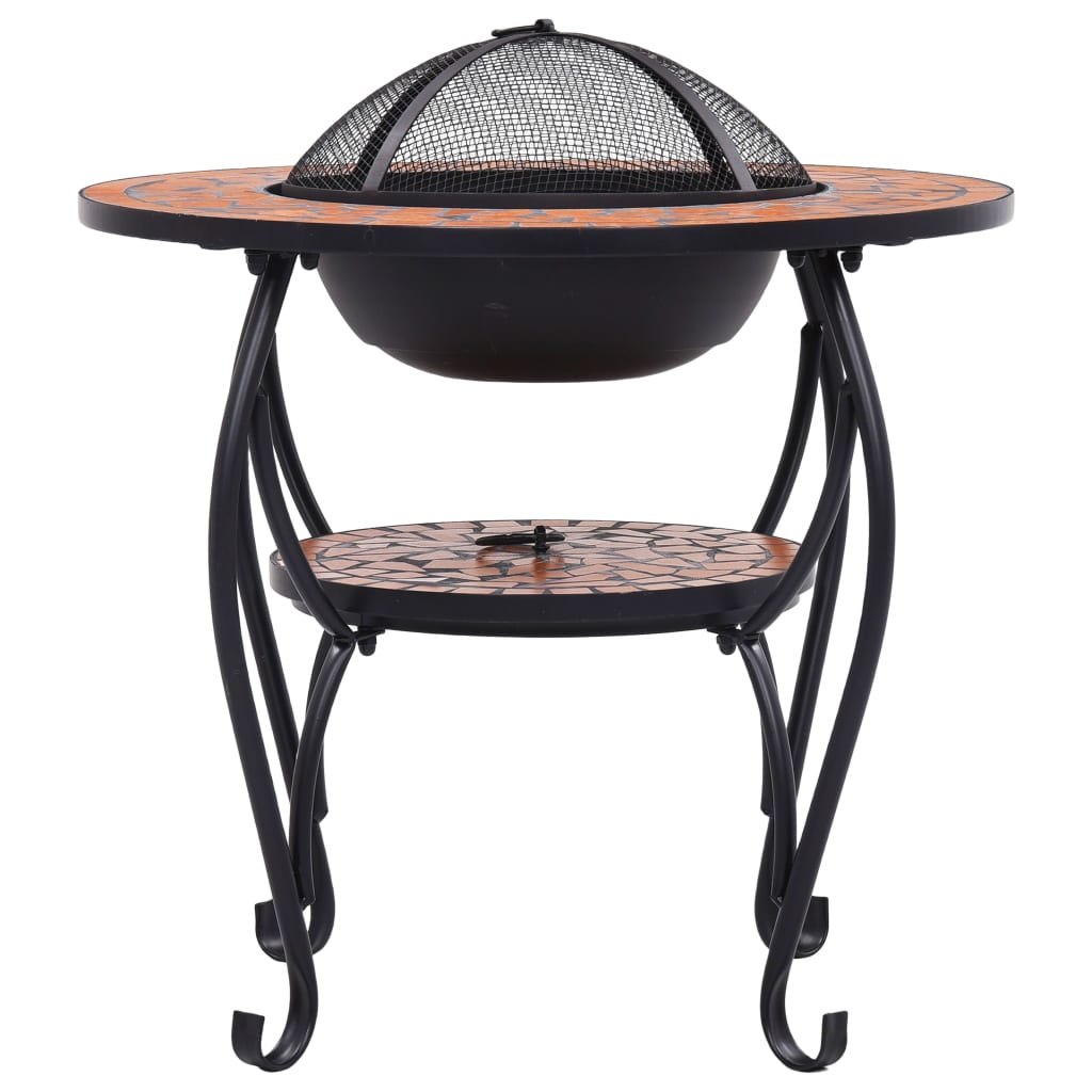 Vuurtafel Mozaïek 68 Cm Keramiek Terracottakleurig