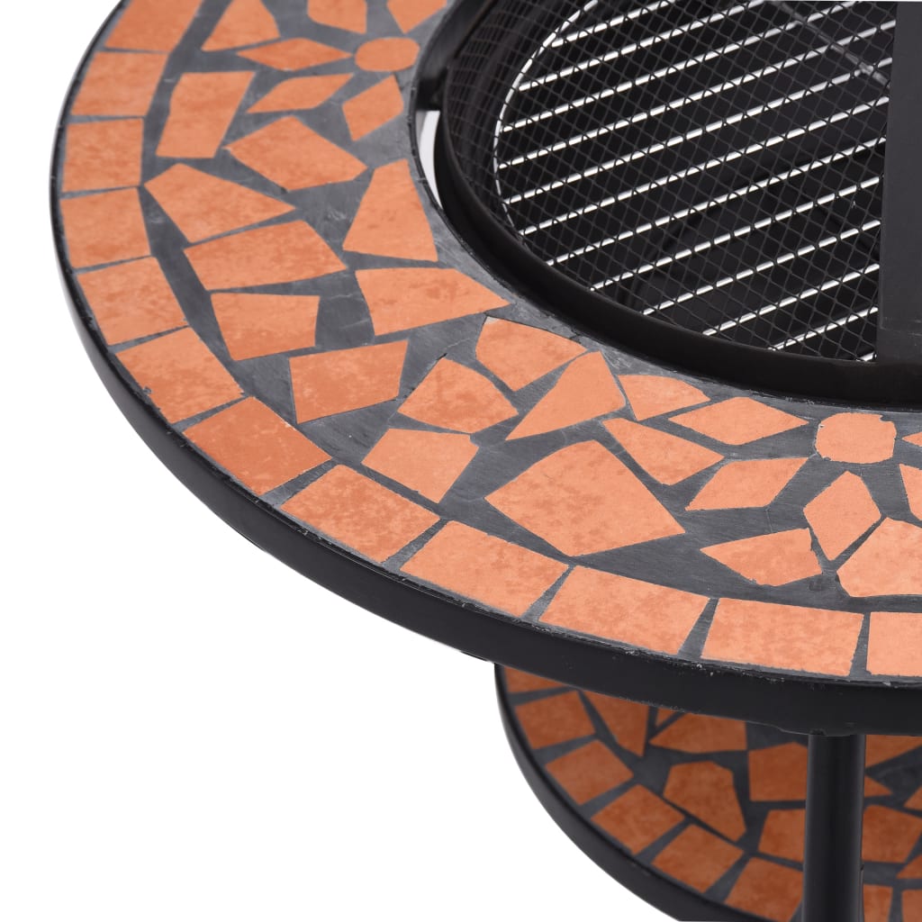 Vuurtafel Mozaïek 68 Cm Keramiek Terracottakleurig