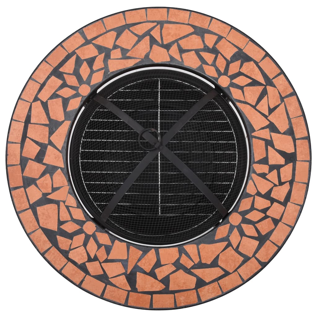 Vuurtafel Mozaïek 68 Cm Keramiek Terracottakleurig