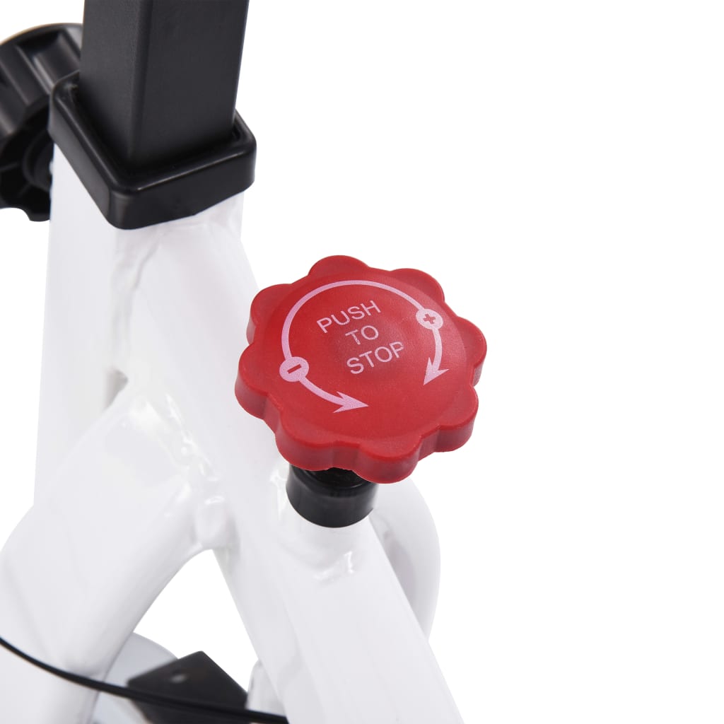 Hometrainer Met Hartslagsensoren Wit En Rood