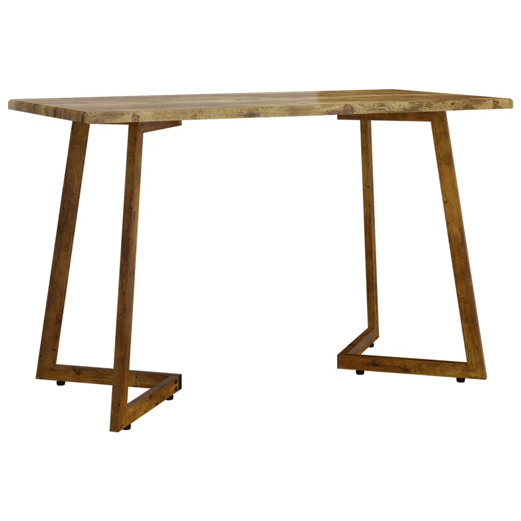 Eettafel 120X60X74 Cm Mdf En Ijzer Donkerbruin