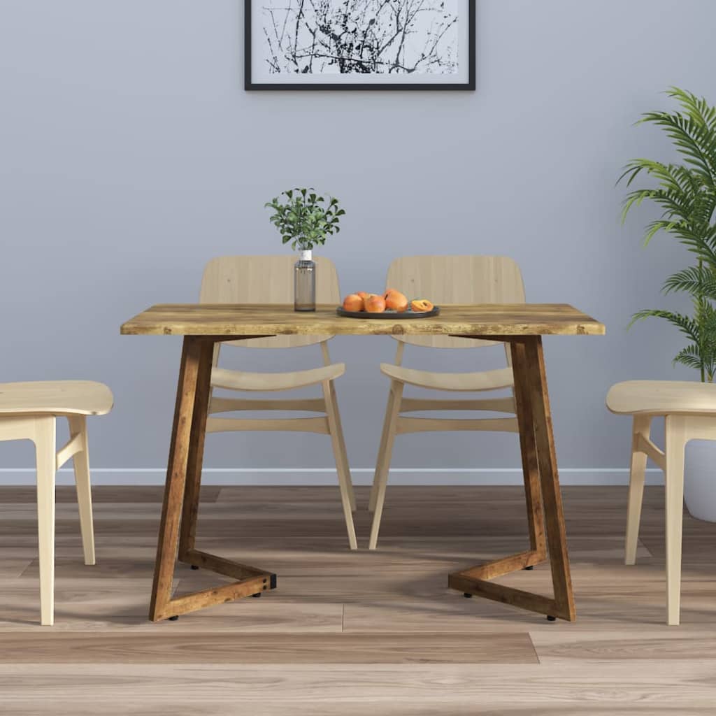 Eettafel 120X60X74 Cm Mdf En Ijzer Donkerbruin