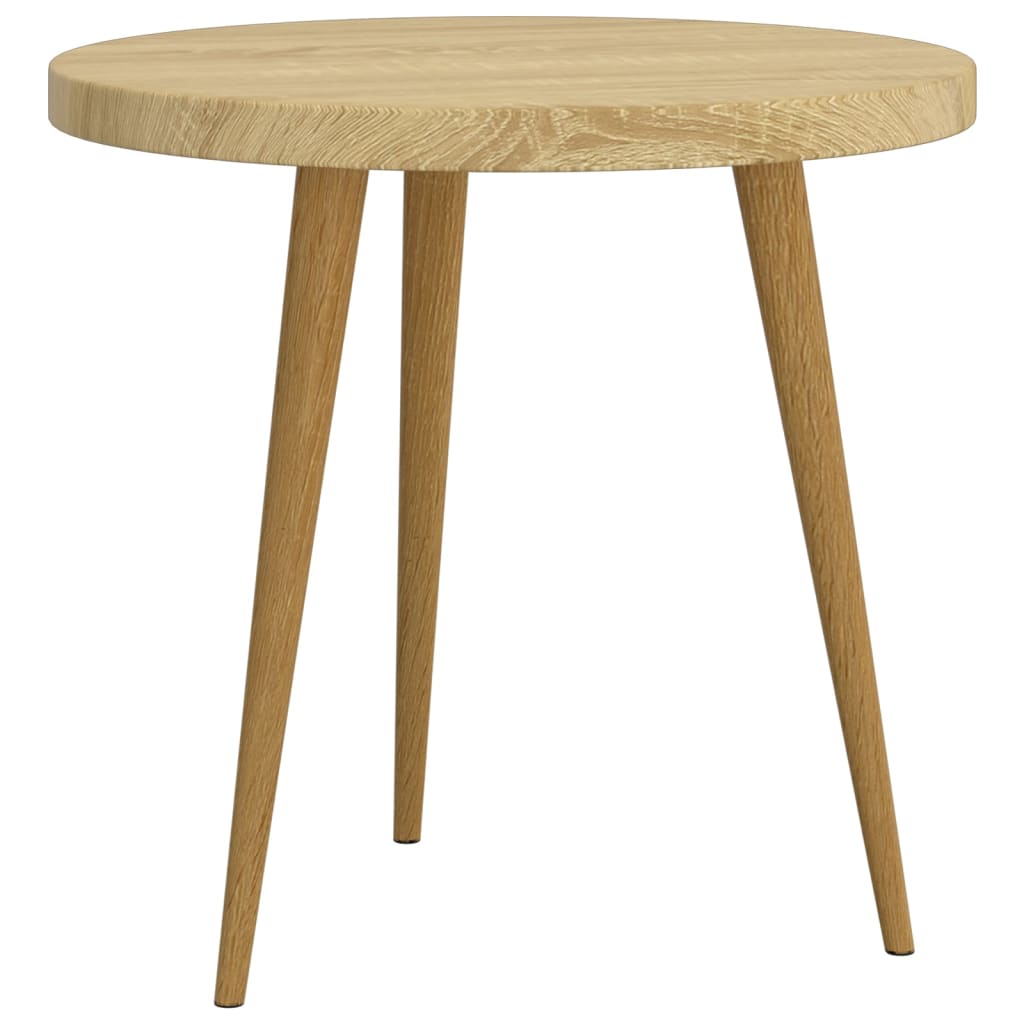 3-Delige Bijzettafelset Mdf En Ijzer Lichtbruin