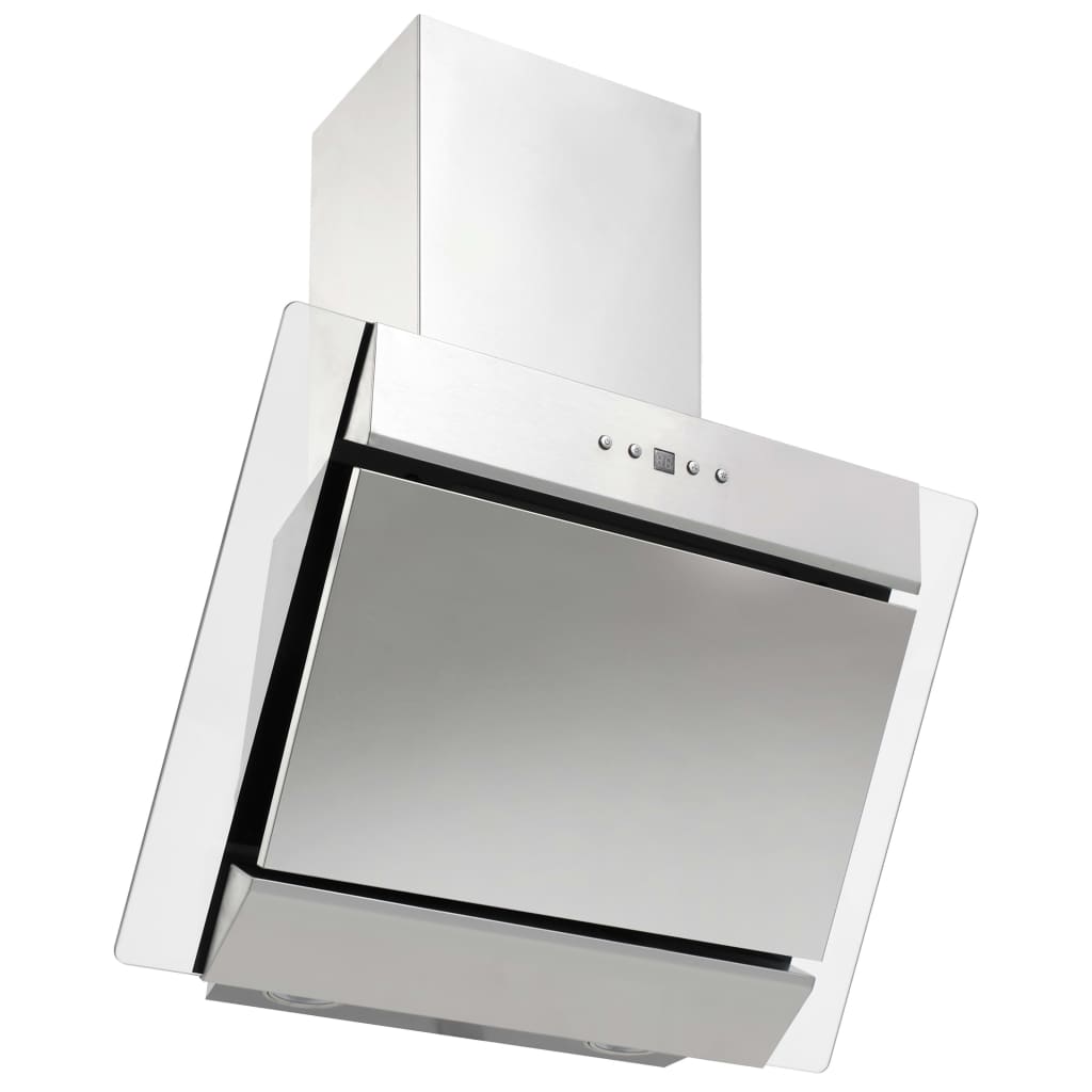 Wandafzuigkap 60 Cm Roestvrij Staal Gehard Glas Zilverkleurig