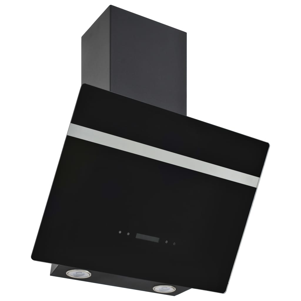 Wandafzuigkap 60 Cm Roestvrij Staal En Gehard Glas Zwart
