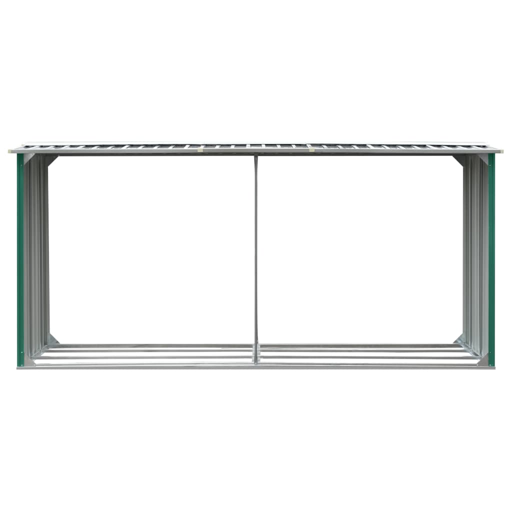 Haardhoutschuur 330X92X153 Cm Gegalvaniseerd Staal Groen