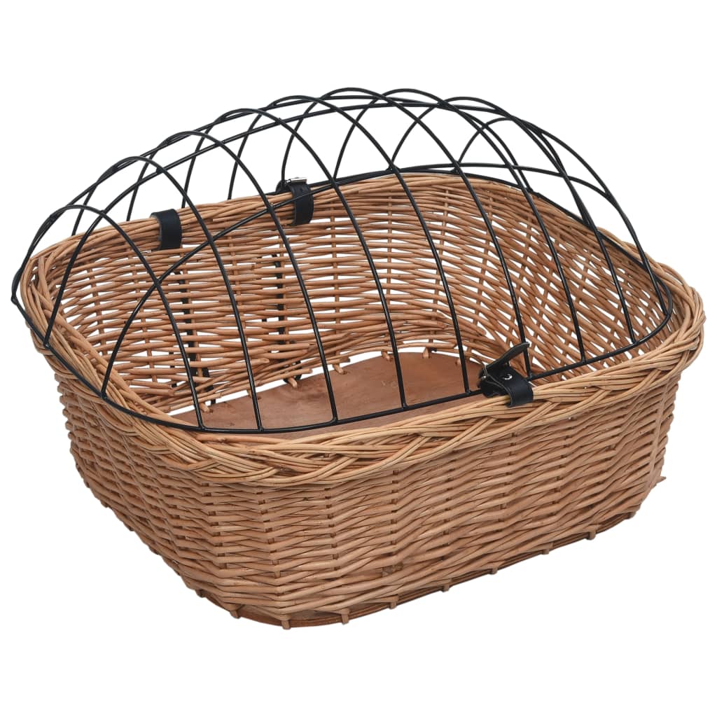 Fietsstuurmand Met Deksel 50X45X35 Cm Natuurlijk Wilgen