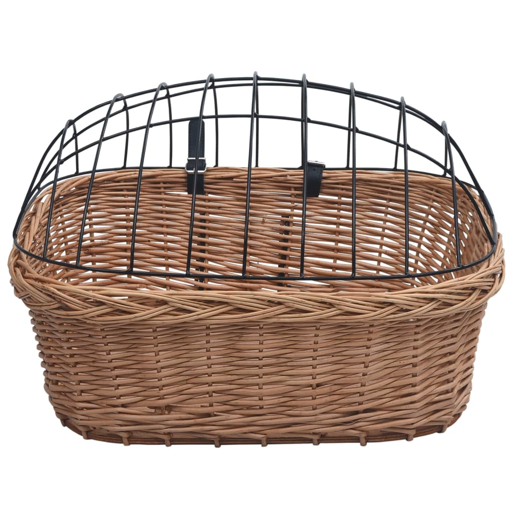 Fietsstuurmand Met Deksel 50X45X35 Cm Natuurlijk Wilgen