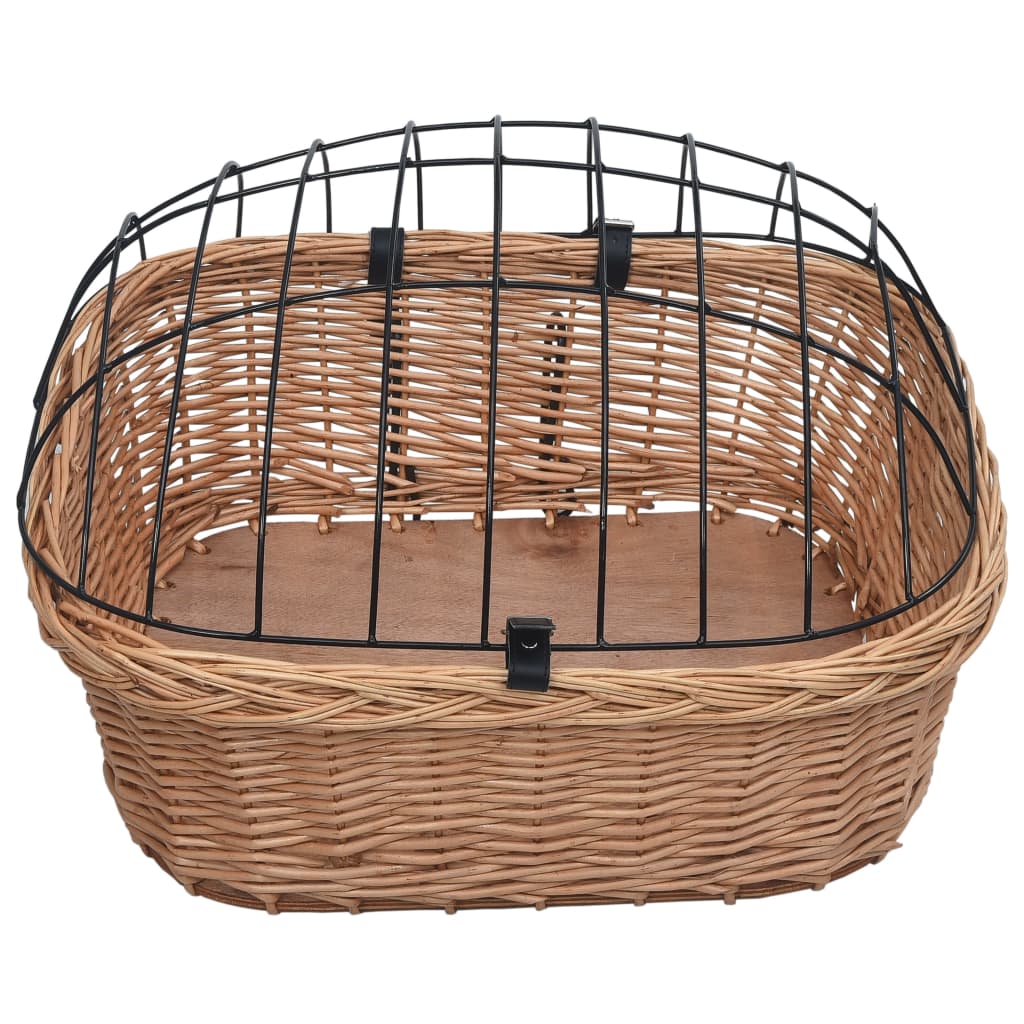 Fietsstuurmand Met Deksel 50X45X35 Cm Natuurlijk Wilgen