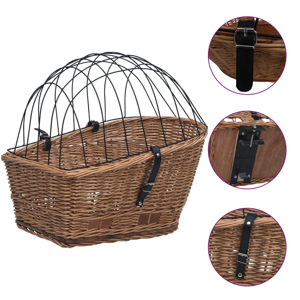 Fietsmand Voor Bagagedrager 55X31X36 Cm Natuurlijk Wilgen