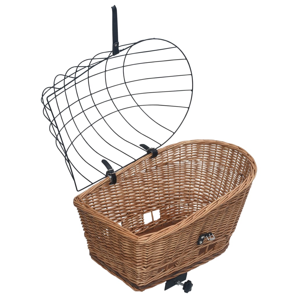 Fietsmand Voor Bagagedrager 55X31X36 Cm Natuurlijk Wilgen