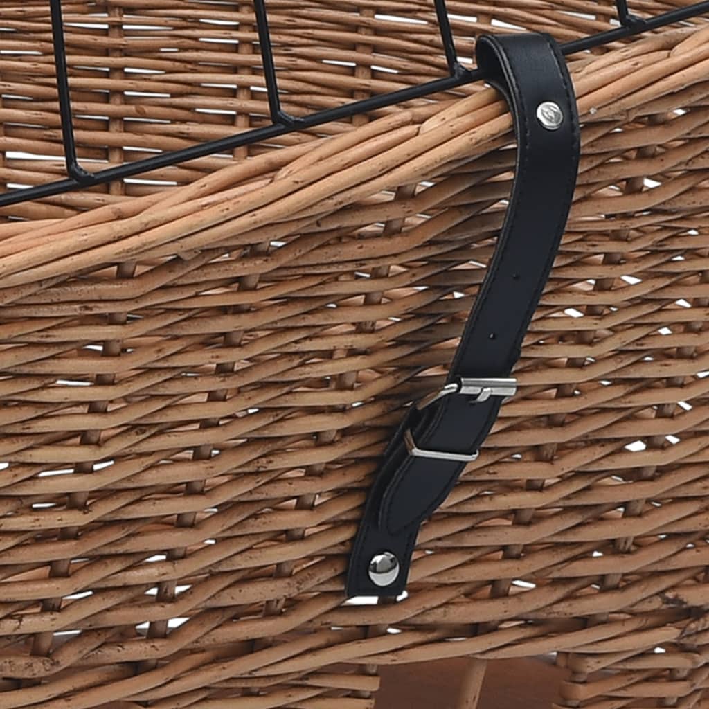 Fietsmand Voor Bagagedrager 55X31X36 Cm Natuurlijk Wilgen