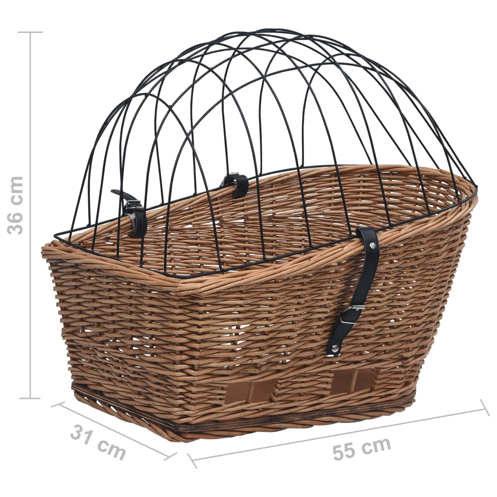 Fietsmand Voor Bagagedrager 55X31X36 Cm Natuurlijk Wilgen