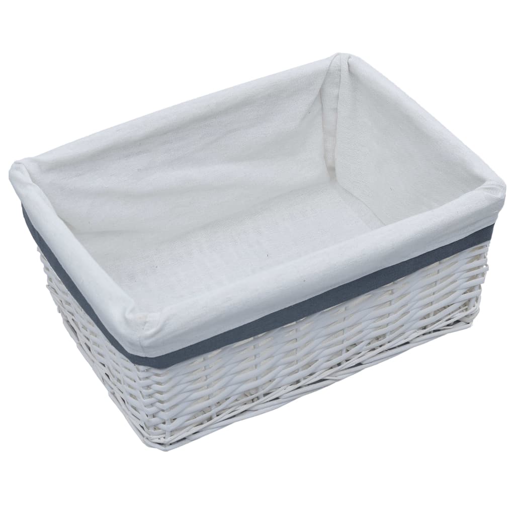 3-Delige Mandenset Stapelbaar Wilgenhout Wit
