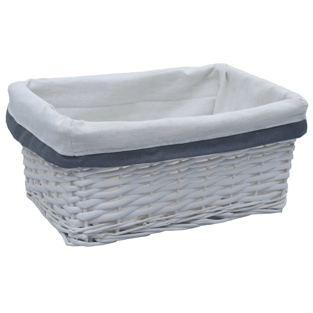 3-Delige Mandenset Stapelbaar Wilgenhout Wit
