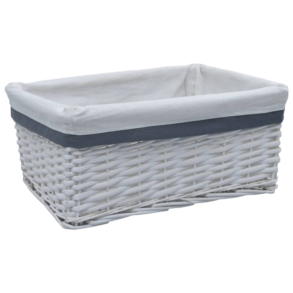 3-Delige Mandenset Stapelbaar Wilgenhout Wit