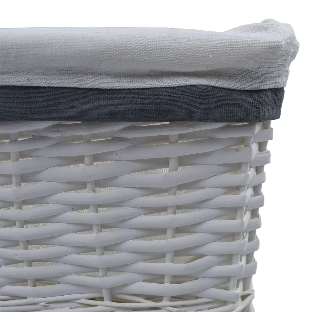 3-Delige Mandenset Stapelbaar Wilgenhout Wit