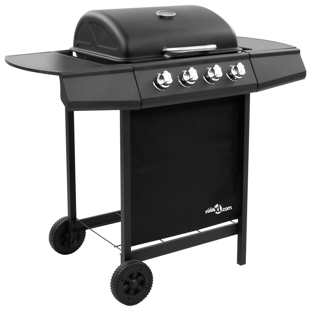 Gasbarbecue-Grill Met 4 Branders Zwart