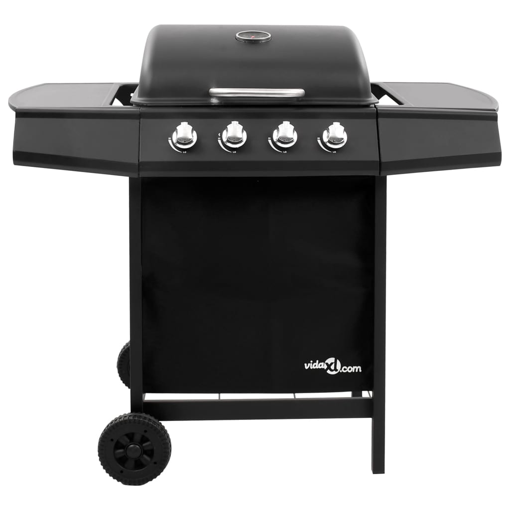 Gasbarbecue-Grill Met 4 Branders Zwart