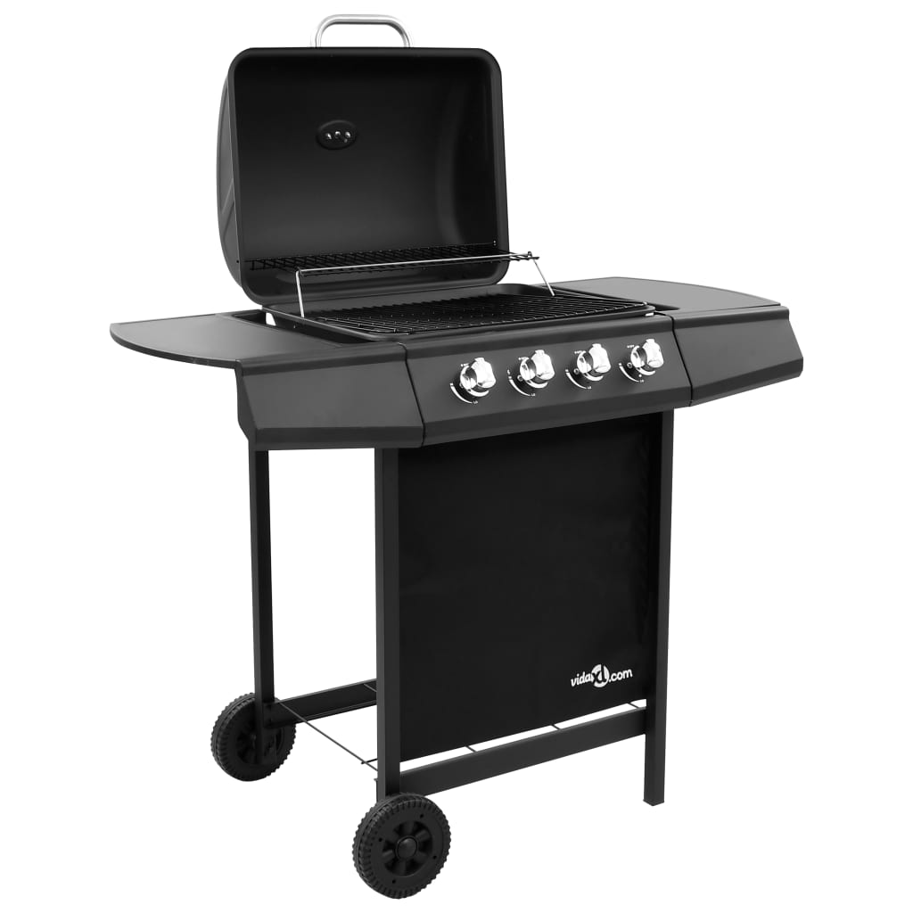 Gasbarbecue-Grill Met 4 Branders Zwart