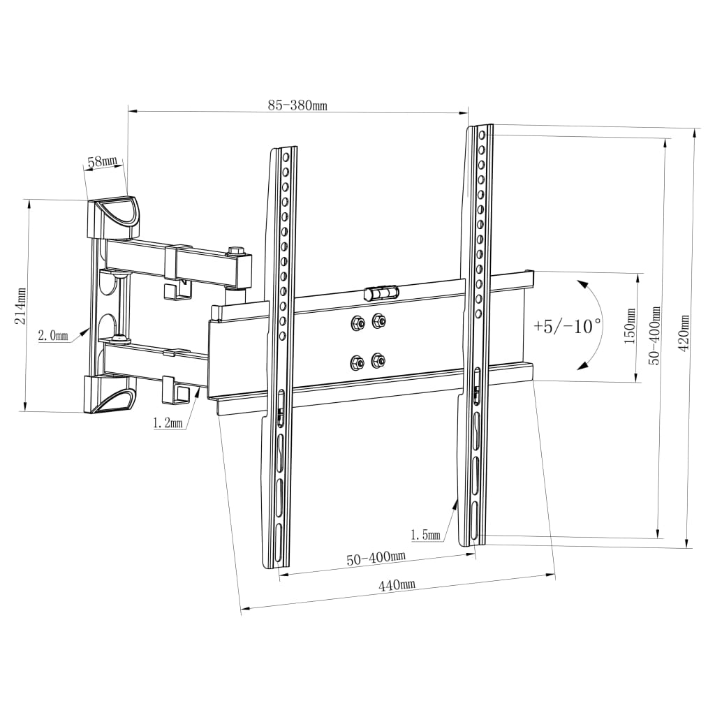 Tv-Muurbeugel Full-Motion 20"-50''
