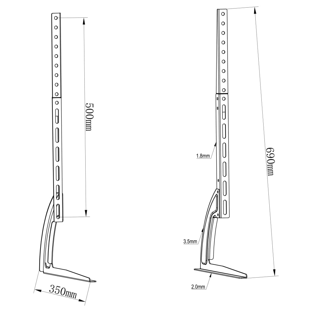 Tv-Tafelstandaard 2 St Universeel 32"-70"