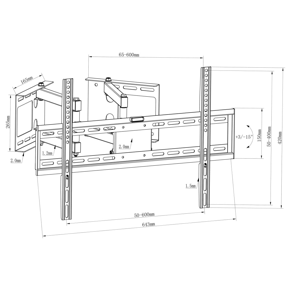 Tv-Hoekbeugel Full-Motion 23"-65"