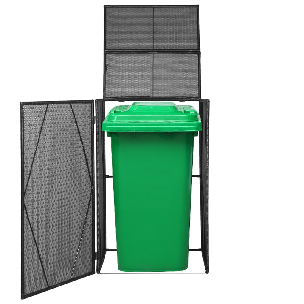 Containerberging Enkel 76X78X120 Cm Poly Rattan Zwart