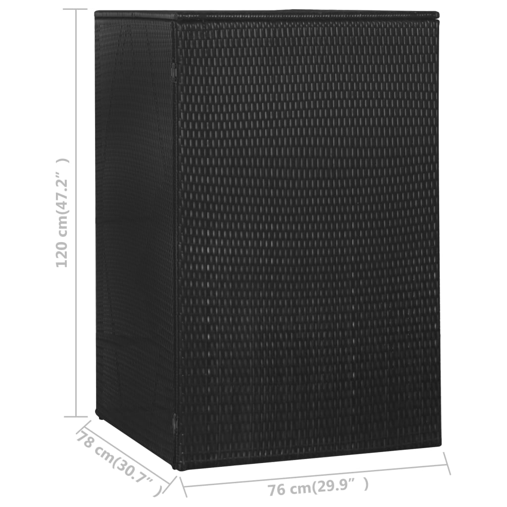 Containerberging Enkel 76X78X120 Cm Poly Rattan Zwart