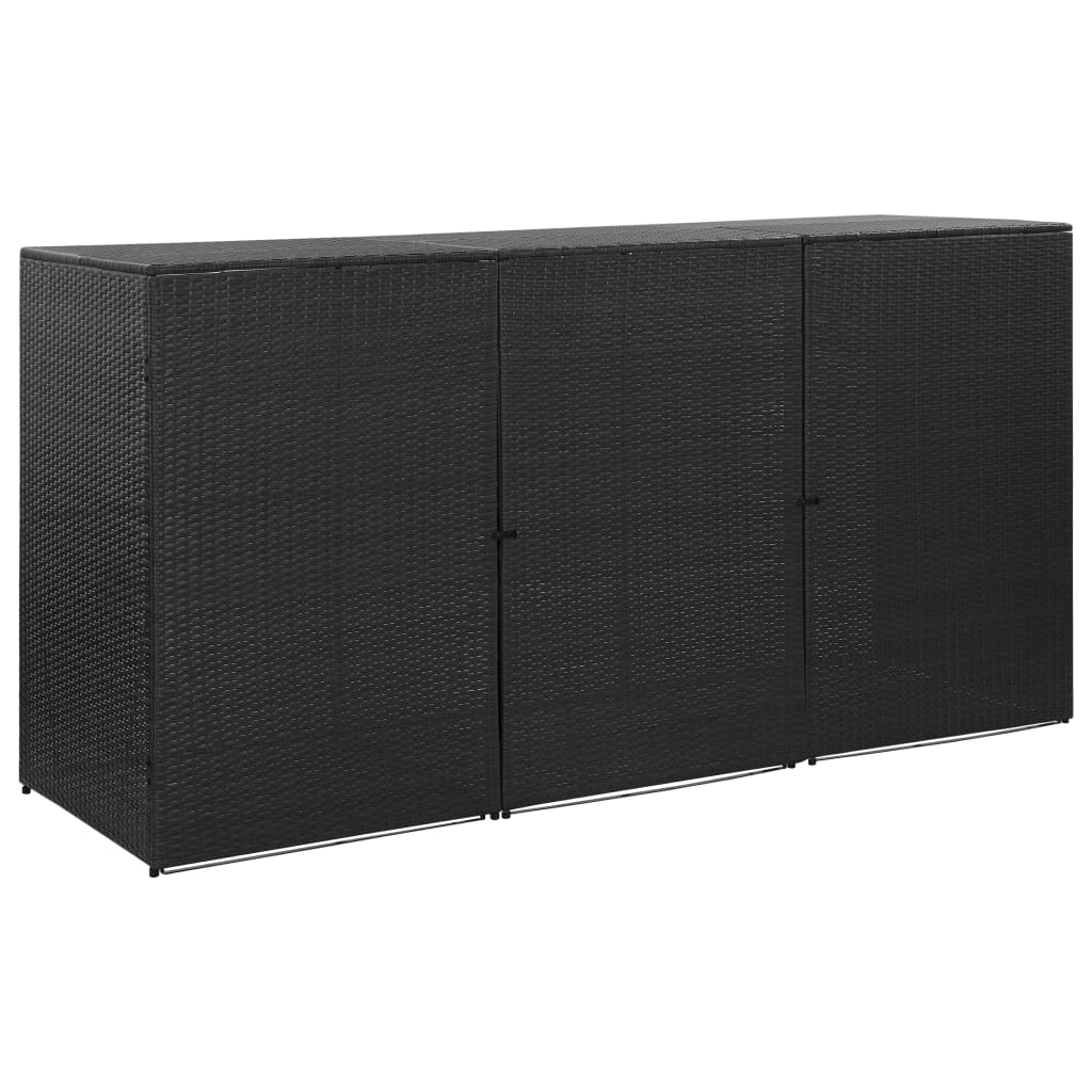 Containerberging Driedubbel 229X78X120 Cm Poly Rattan Zwart