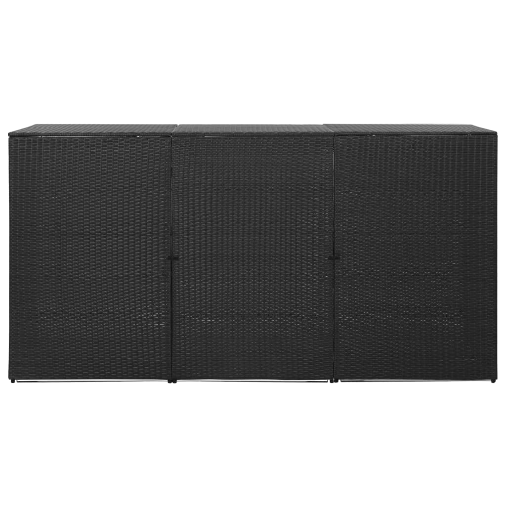 Containerberging Driedubbel 229X78X120 Cm Poly Rattan Zwart