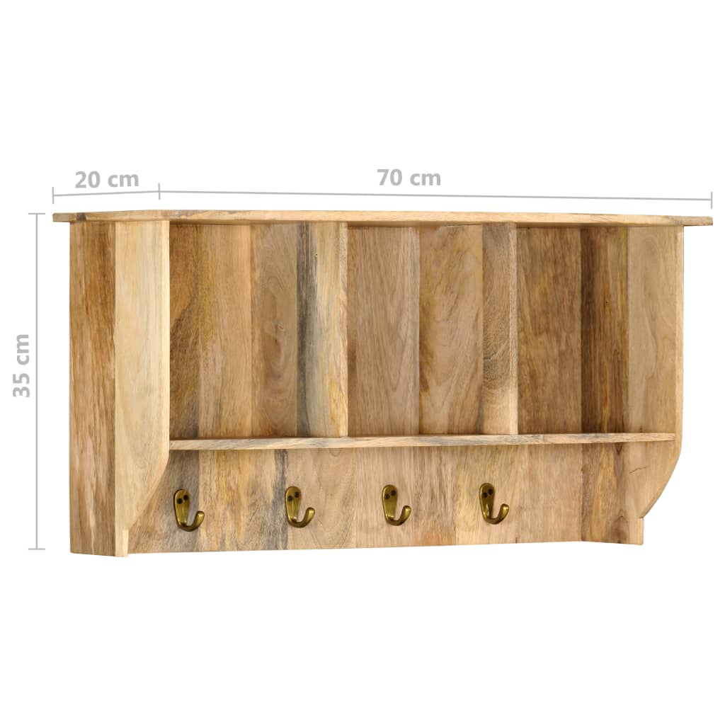 Wandkapstok 70X20X36 Cm Massief Mangohout