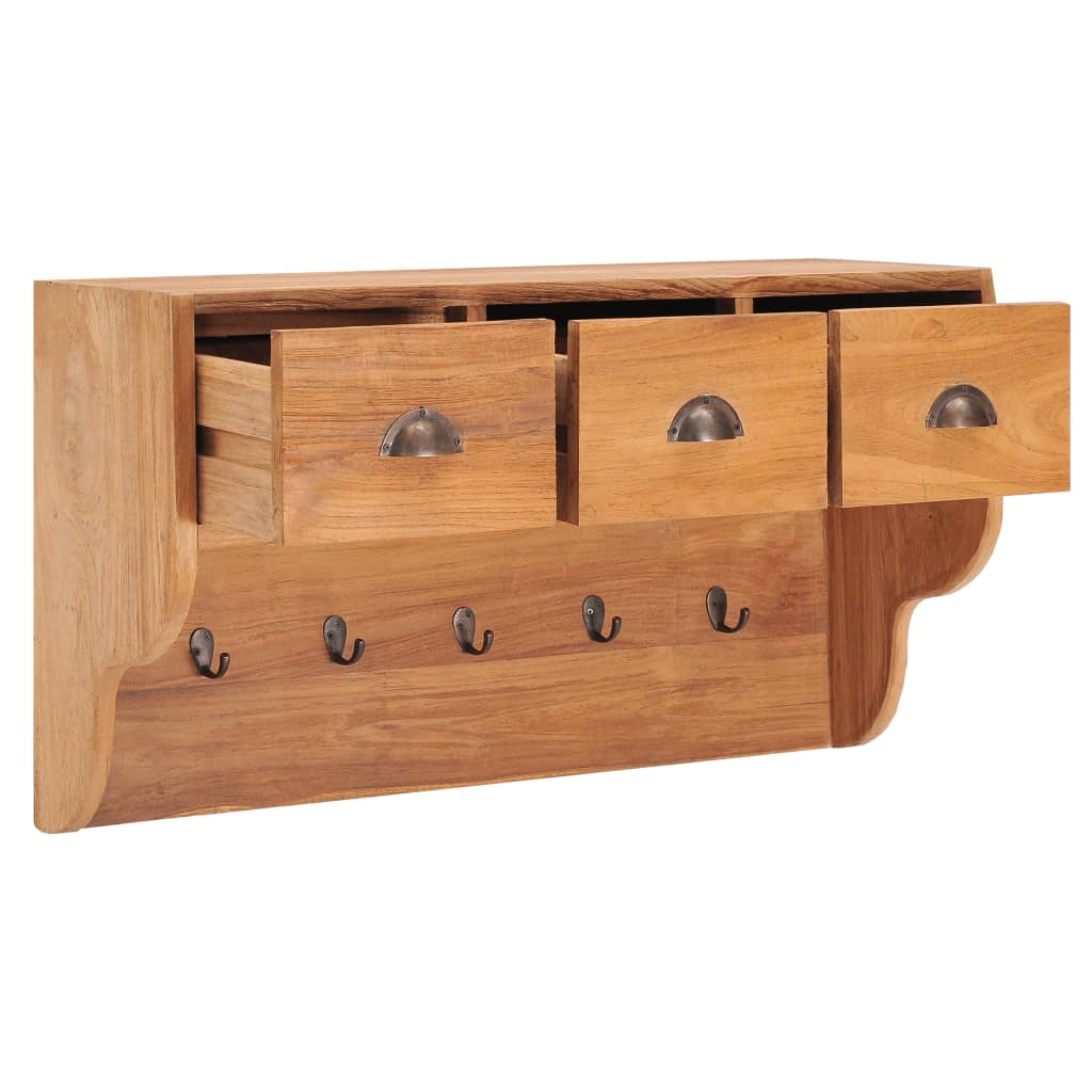 Wandkapstok 80X25X45 Cm Massief Teakhout