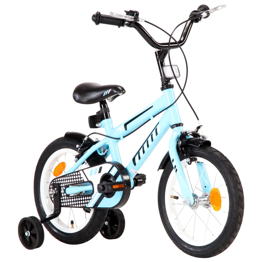 Kinderfiets 14 Inch Zwart En Blauw