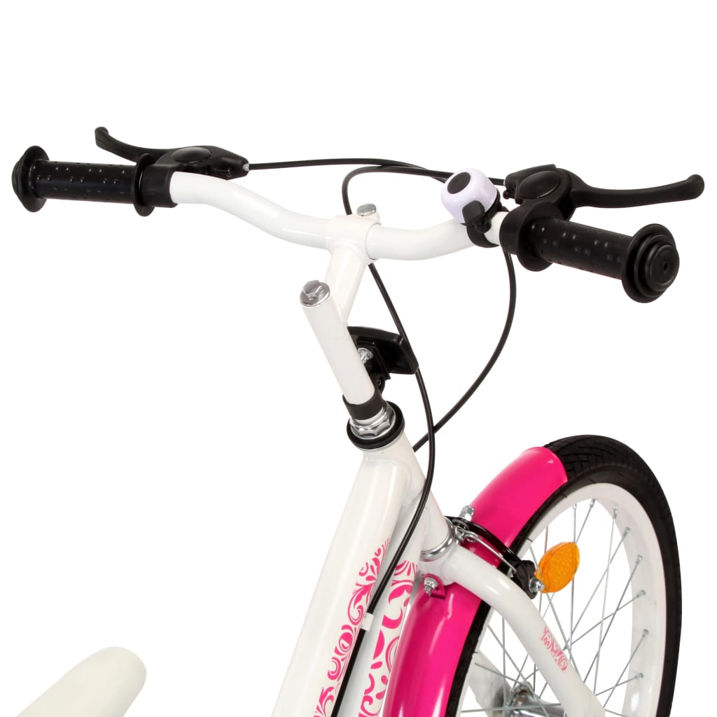 Kinderfiets 18 Inch Roze En Wit