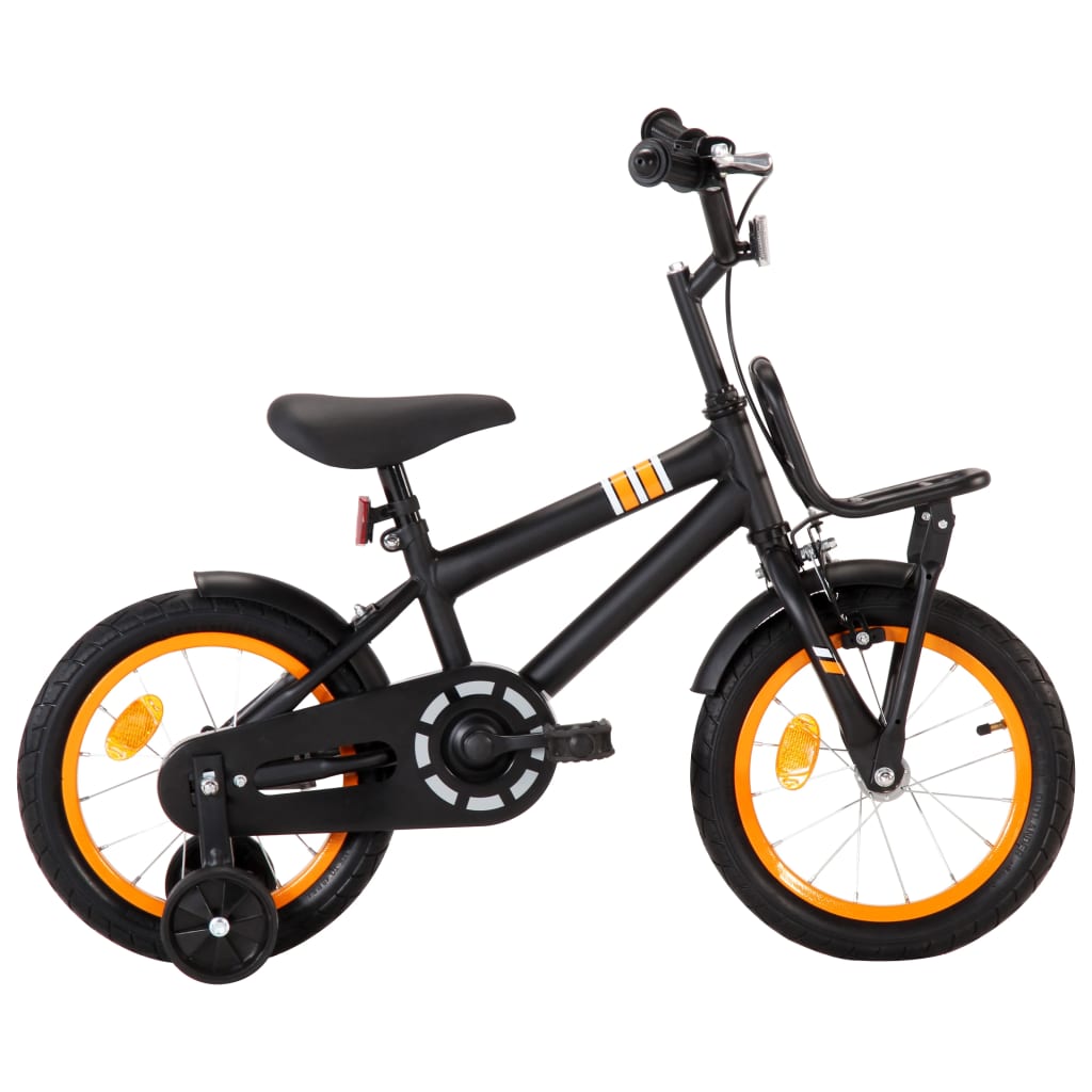 Kinderfiets Met Voordrager 14 Inch Zwart En Oranje