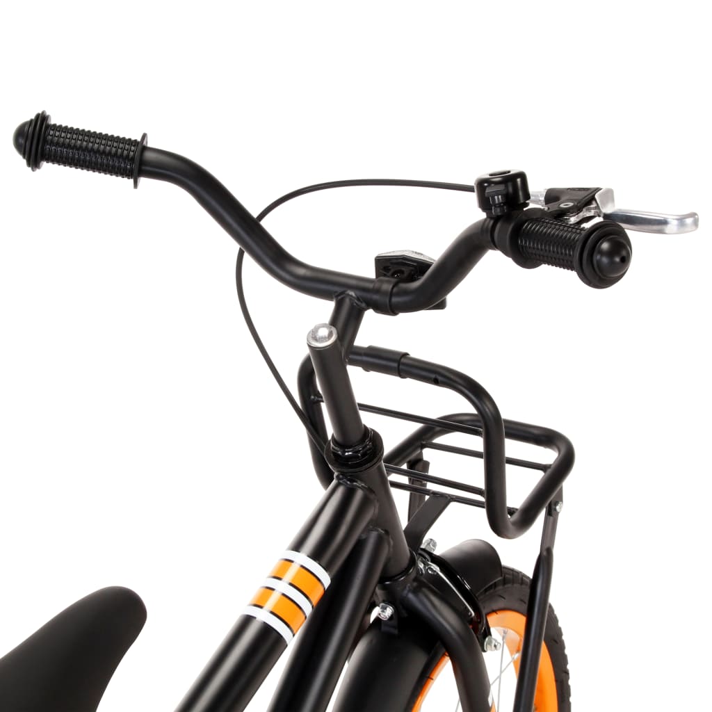 Kinderfiets Met Voordrager 14 Inch Zwart En Oranje