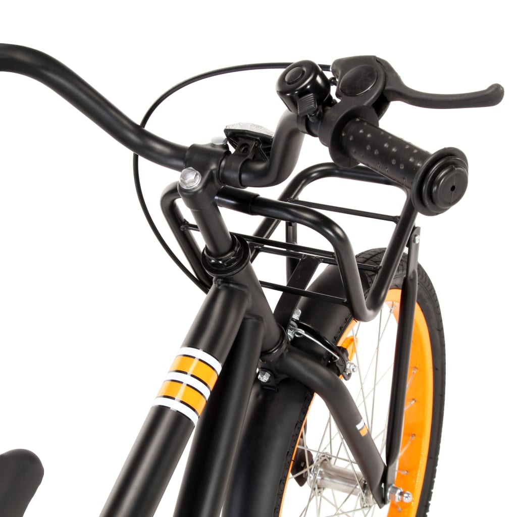 Kinderfiets Met Voordrager 18 Inch Zwart En Oranje