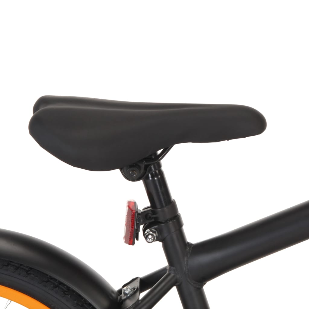 Kinderfiets Met Voordrager 18 Inch Zwart En Oranje