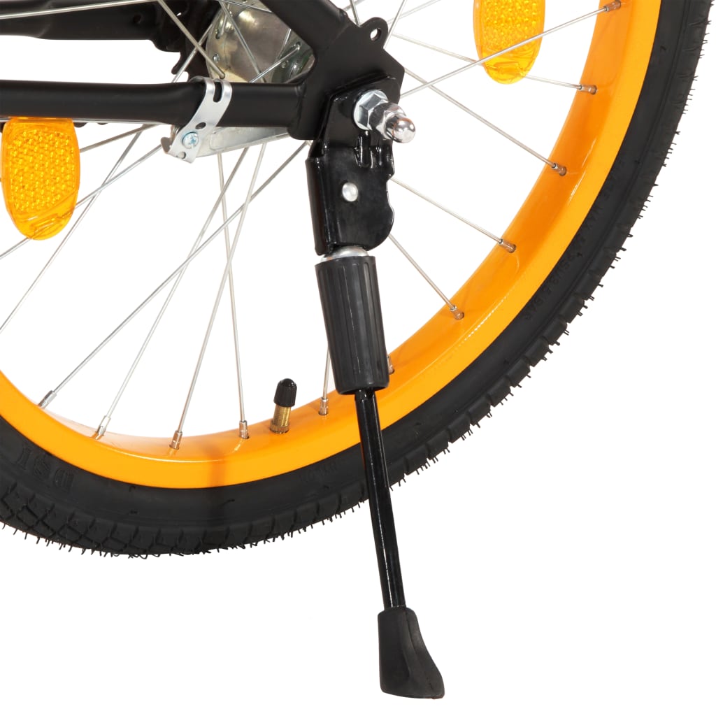 Kinderfiets Met Voordrager 18 Inch Zwart En Oranje