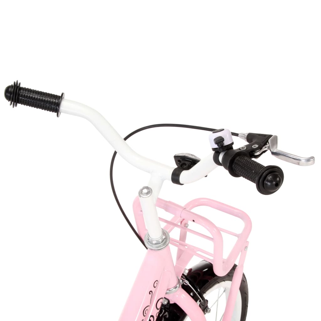 Kinderfiets Met Voordrager 12 Inch Wit En Roze