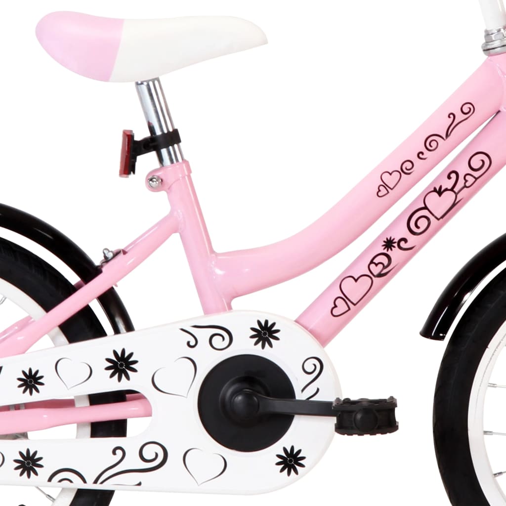 Kinderfiets Met Voordrager 16 Inch Wit En Roze
