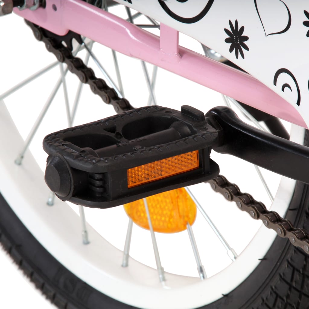 Kinderfiets Met Voordrager 18 Inch Roze En Zwart
