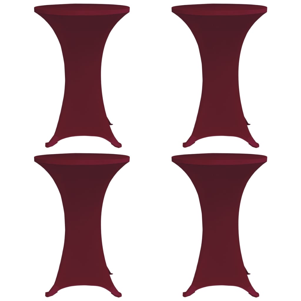 Statafelhoes 4 St Stretch Ø60 Cm Bordeauxrood