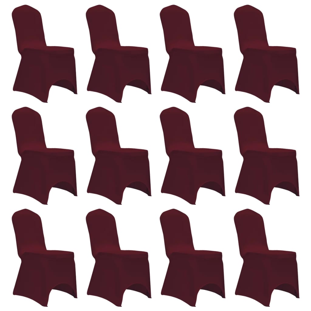 Stoelhoezen Stretch 12 St Bordeauxrood
