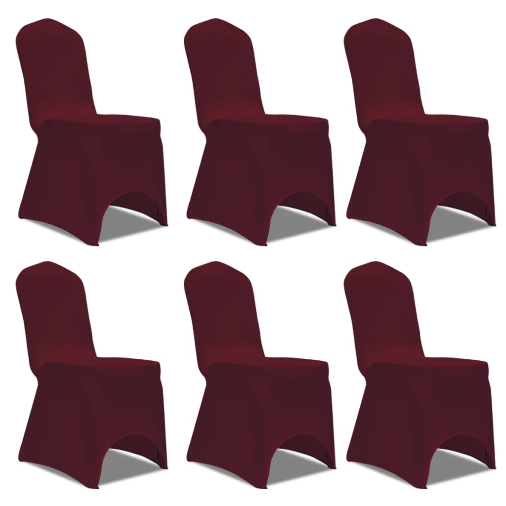 Stoelhoezen Stretch 12 St Bordeauxrood