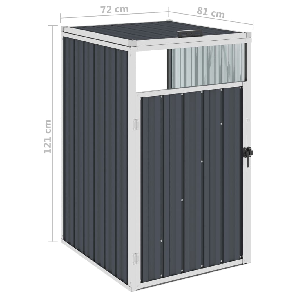 Afvalbakberging 72X81X121 Cm Staal Antraciet