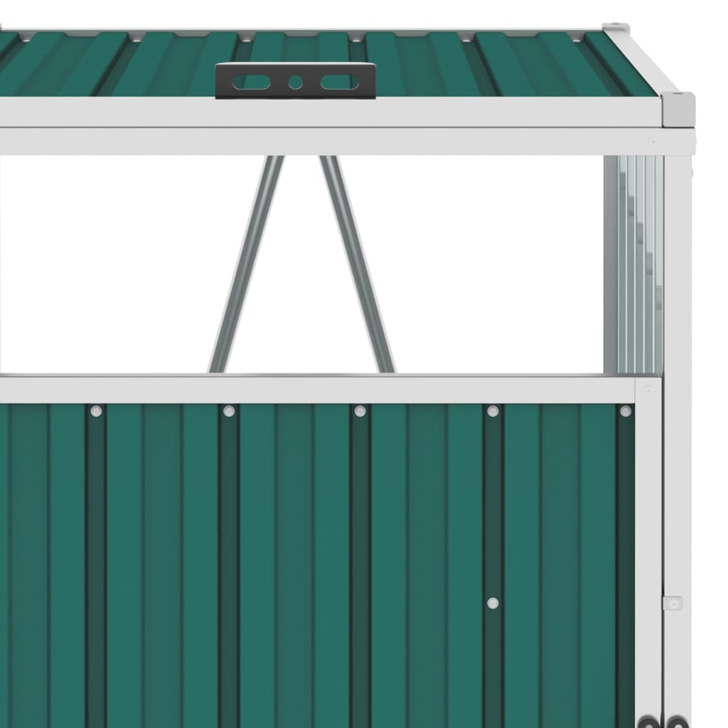 Afvalbakberging Dubbel 143X81X121 Cm Staal Groen
