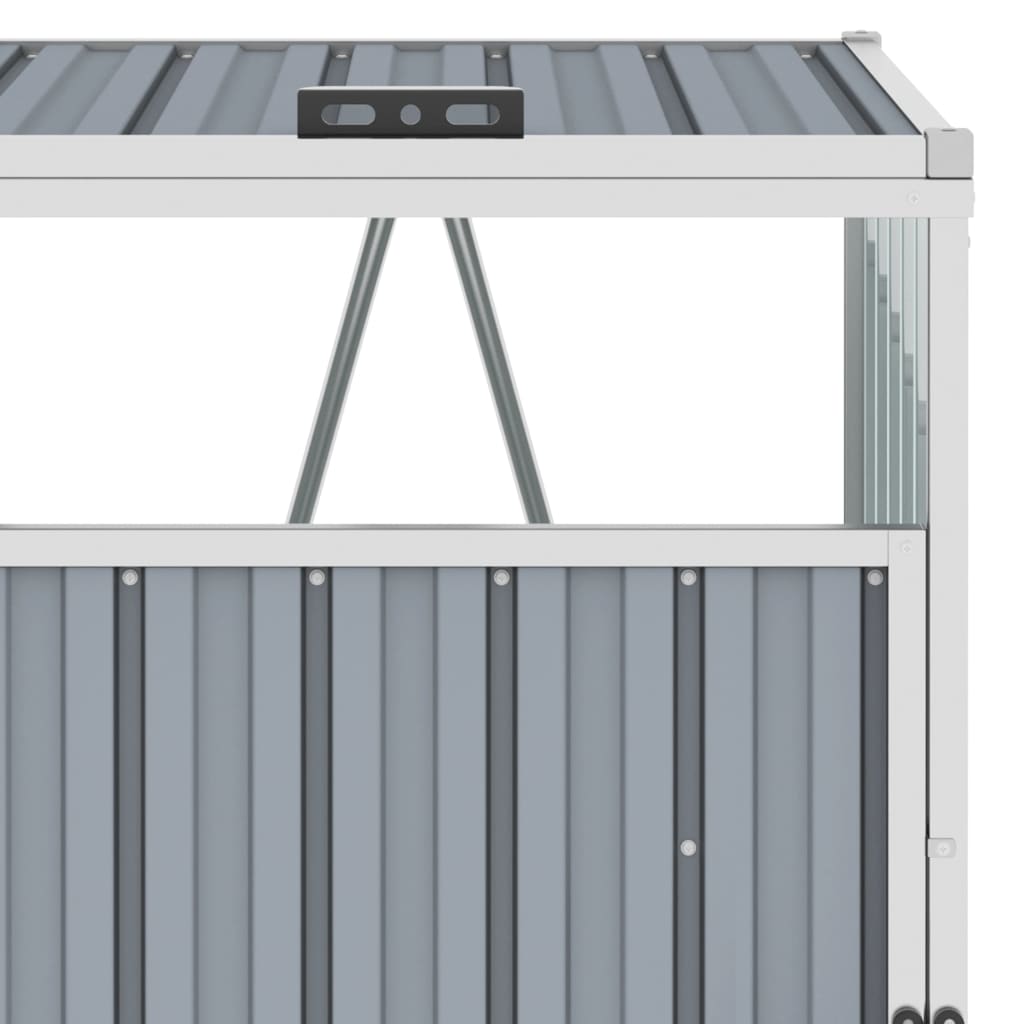 Afvalbakberging Vierdubbel 286X81X121 Cm Staal Grijs